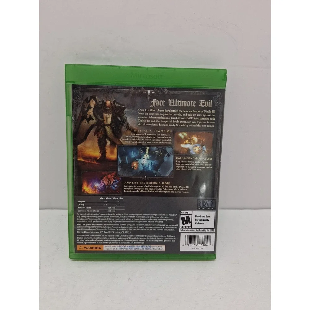 Diablo III Ultimate Evil Edition Xbox One Reaper of Souls Blizzard Entertainment